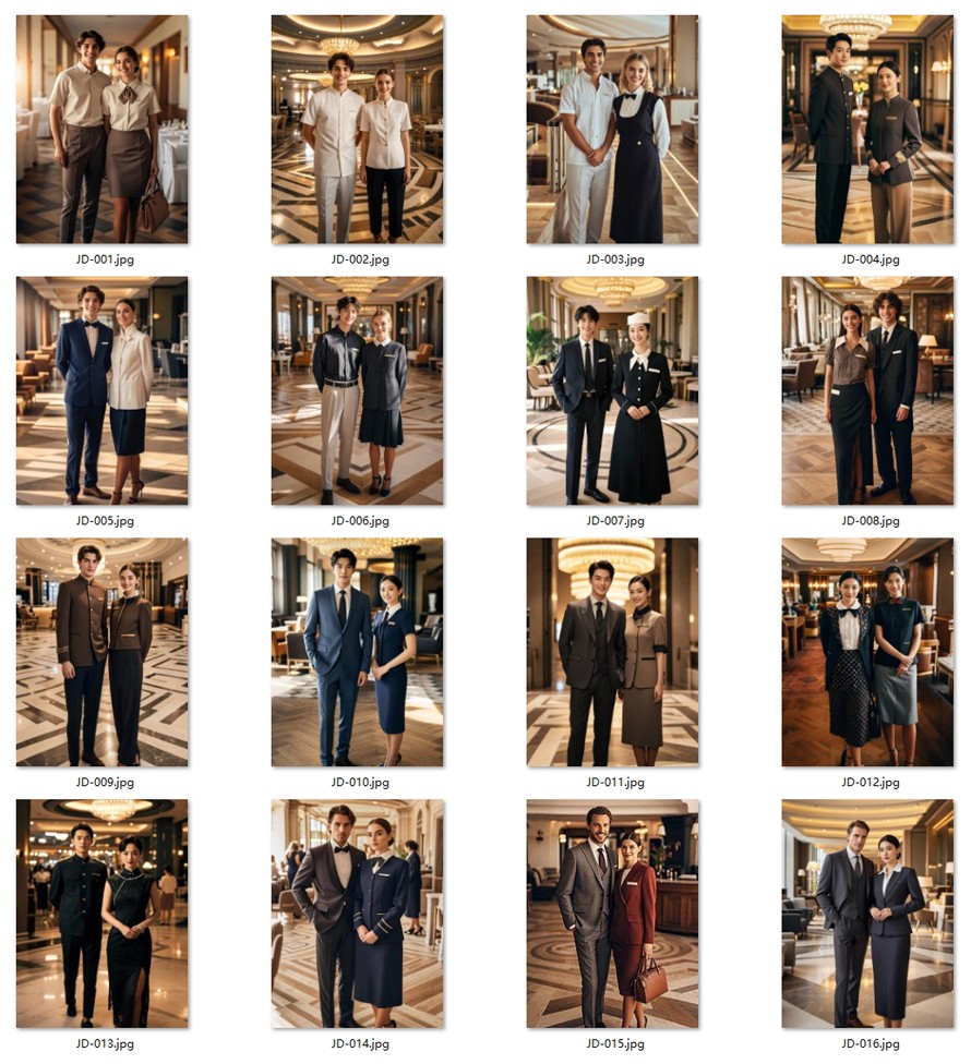國際五星級酒店制服書籍畫冊，春秋季制服款式趨勢圖書，服裝畫冊，酒店制服設計