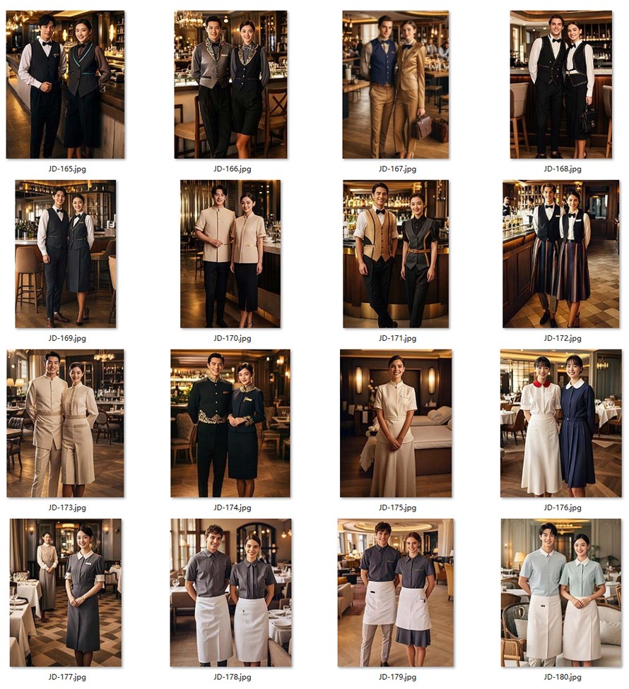 國際五星級酒店制服書籍畫冊,春秋季制服款式趨勢圖書,服裝畫冊,酒店制服設計