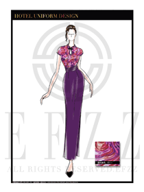 原創手繪中餐廳領班制服設計圖127