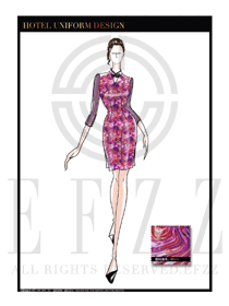 手繪酒店中餐廳領班制服設計圖130