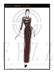 原創(chuàng)手繪酒店餐廳領(lǐng)班制服設(shè)計圖131