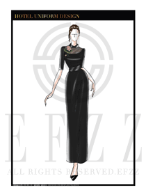 原創手繪中餐廳領班制服設計圖135