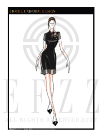 大師手繪中餐廳領班制服設計圖138