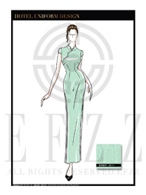 原創手繪中餐廳領班制服設計圖151