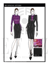 大師手繪女款秋冬職業裝設計圖1223