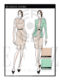 OL時尚女秋冬長袖職業裝設計圖1230