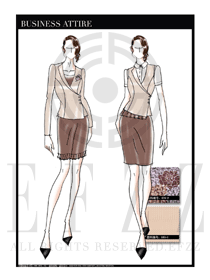 OL時尚女秋冬長袖職業裝設計圖1234