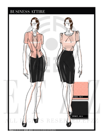手繪修身款女秋冬職業(yè)裝設(shè)計(jì)圖1237
