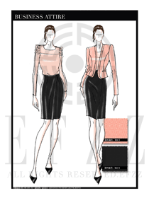 OL時尚女秋冬長袖職業(yè)裝設(shè)計圖1238