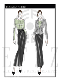 大師手繪女款秋冬職業(yè)裝設(shè)計(jì)圖1242