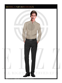 灰色襯衫款餐飲西餐服務員制服設計圖1207