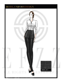 女休閑襯衫款餐飲西餐服務員制服設計圖1224