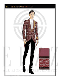 紫色百合花紋男款酒店行李生制服設(shè)計圖1024