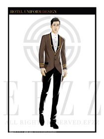 灰色男款酒店門童保安行李生服裝款式圖1025