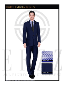 藏藍色酒店制服經理職業裝設計圖416