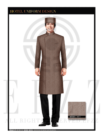 淺啡色男款酒店行李生服裝款式圖1077