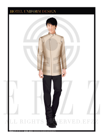 卡其色男款酒店行李生制服設計圖1090