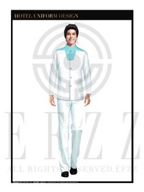 白色男款酒店門童服裝款式圖1108