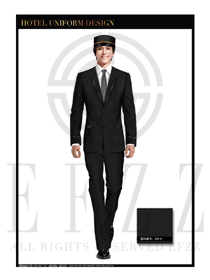 時尚黑色男款酒店行李生門童服裝款式圖1132
