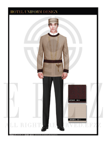 米色男款酒店門童服裝款式圖1154