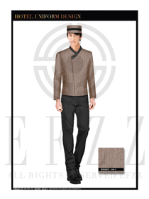 淺啡色男裝酒店門童行李生服裝款式圖1164