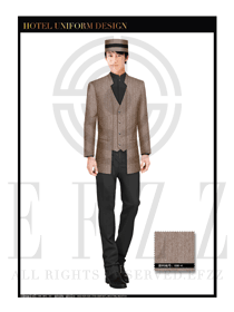 淺咖色男款酒店行李生制服設(shè)計(jì)圖1170