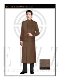 卡其色男款酒店門童制服設(shè)計(jì)圖1174