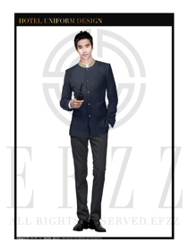 深藍(lán)色男裝酒店門童行李生服裝款式圖1193