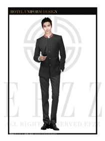 黑色男款酒店行李生制服設計圖1194