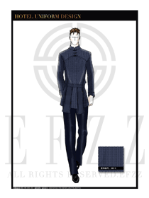 藍色男款酒店行李生制服設計圖1200