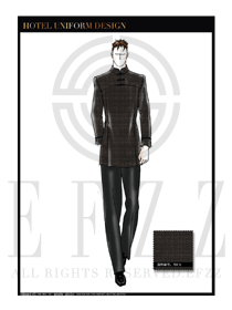 灰色男裝酒店門童行李生服裝款式圖1211