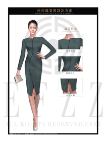 OL女職業裝夏裝制服設計圖609