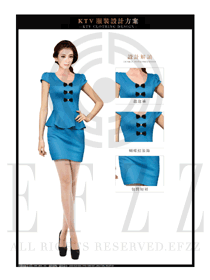 KTV藍色短裙款夜場DJ公主服裝設計圖803
