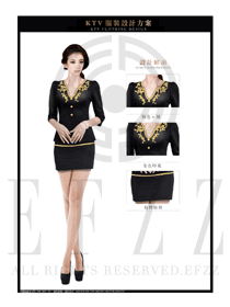 夜總會(huì)時(shí)尚黑色DJ包房公主服設(shè)計(jì)圖804