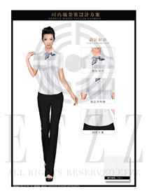 女職業裝修身款短袖襯衫設計圖375