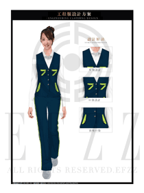 時尚深藍(lán)色工程服馬夾服裝款式圖064