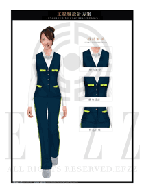 時尚藏藍色工程服馬夾服裝款式圖066