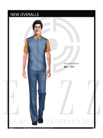 經典灰色工程服短袖夏裝款式設計圖180