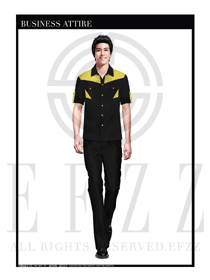 黑色簡約男款工程服夏裝制服設(shè)計(jì)圖081