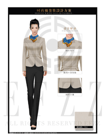 時尚米色珠寶營業(yè)員職業(yè)裝服務員服裝款式圖1443