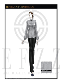 時尚淺灰色女款美容SPA會所服務生服裝款式圖598