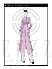 時(shí)尚粉紅色水療SPA會(huì)所咨客迎賓服裝款式圖422