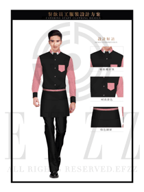 黑色男款快餐服務生制服設計圖198