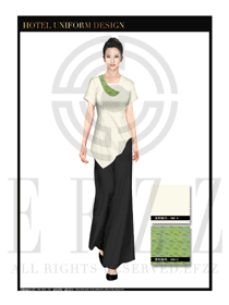 時尚卡其色女款按摩技師美容師工作制服設計圖1322