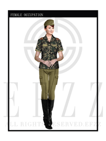 迷彩綠女款保安服短袖服裝款式圖288