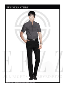 灰色男裝短袖襯衫制服設計圖049