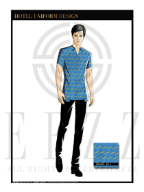 時尚藍色水療SPA男款服務員服裝款式圖188