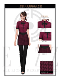 紫色女款快餐服務(wù)生制服設(shè)計(jì)圖216