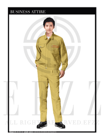 時尚黃色春秋男款工程服服裝款式圖1023