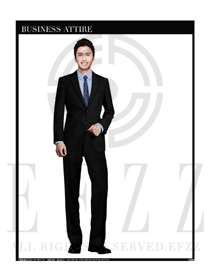 彰顯氣質(zhì)黑色男職業(yè)裝西服服裝款式圖373
